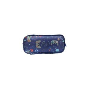 2 Zipper Pencil Case Gamer Navy