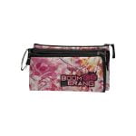 3 In 1 Melange Pencil Case - Floral Pink