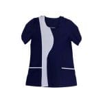 Nurses Blouse With Leaf Cut Sleeves Navy And White Size (44-56)