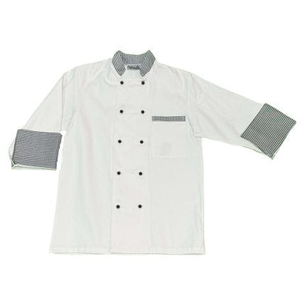 Chefs Jacket White With Black/White Check