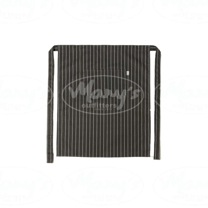 551-12 Duro Chefs Apron Waist To knee Lenght Black With White St Chefs Apron Denim Stripes ( Waist To Ankle ) - Image 1