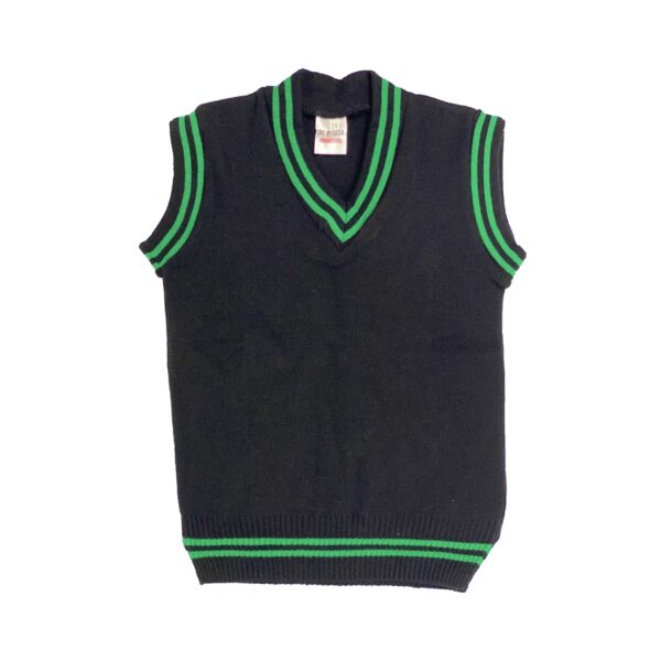 Black Pullovers With Green Stripes