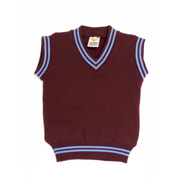 Maroon Pullovers With Sky Blue Stripes