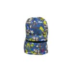 Baggy Printed Fabric Backpack Paint Splatter Gray/Sky
