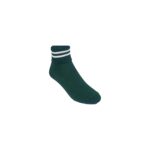 Twin Pack Green Short Socks With White Stripes