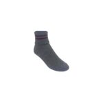 Twin Pack Grey Short Socks With Maroon Stripes
