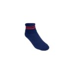 Twin Pack Navy Short Socks With Red Stripes