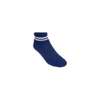Twin Pack Navy Short Socks With White Stripes