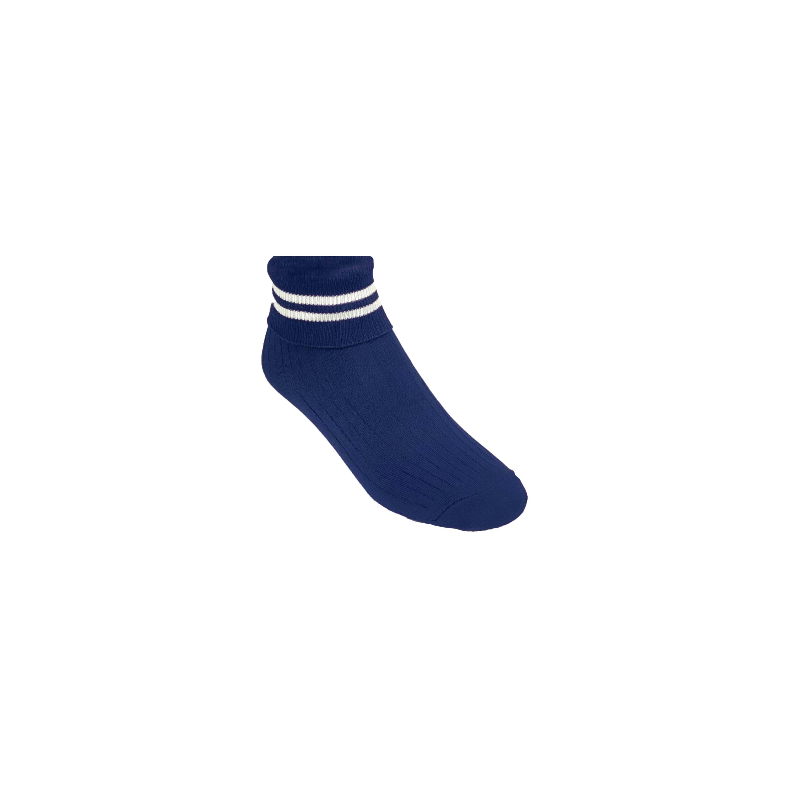 Edugear Twin Pack Anklet Navy & White Twin Pack Navy Short Socks With White Stripes - Image 1