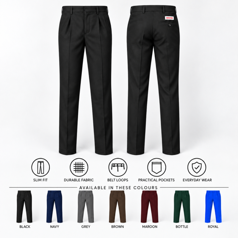 Monitor Slim Fit School Trousers