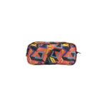 2 Zipper Pencil Case 3D Shapes Orange
