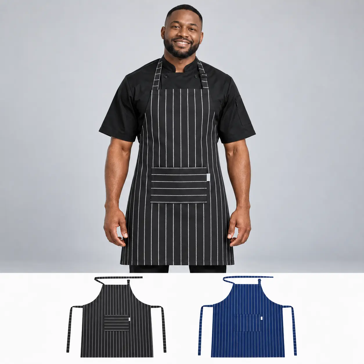 Chef’s Bib Apron – Butcher Stripe