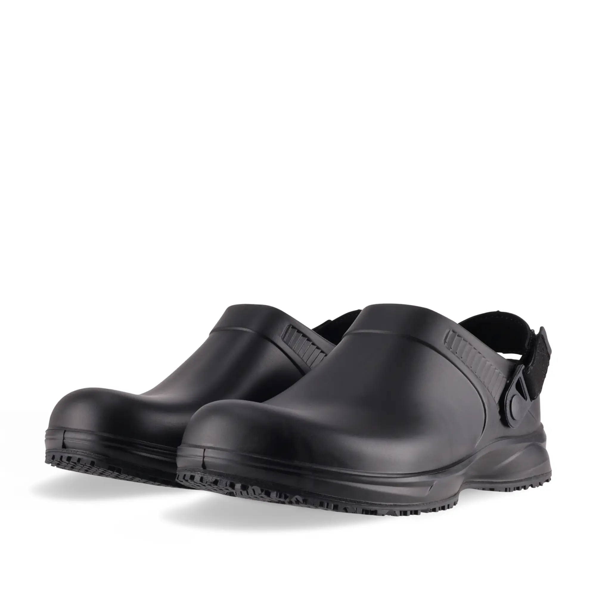 Work Clog Chef Pro Black Angled Pair Rebel Updated