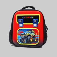 CuteKids Monster Truck School Backpack Red & amp