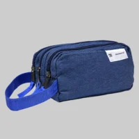 Boomerang Denim Triple Zip Pencil Case