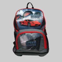 Speed Monster Orthopedic School Backpack – Grey & Red